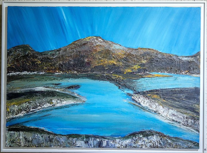 Lac de montagne - huile sur toile - 100x73cm